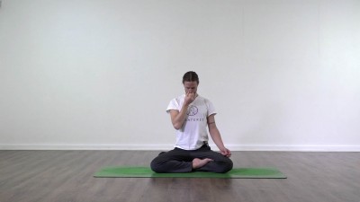 screenshot from online pranayama yoga class  at Yogateket yoga studio in Uppsala sweden
