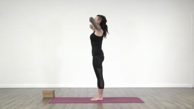screenshot from online yoga class with Lauren Matters at Yogateket yoga studio in Uppsala Sweden