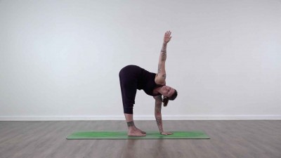Screenshot from a Online yoga class at Yogateket yoga studio from Uppsala Sweden